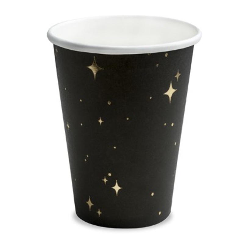 6 Shimmery Star Paper Cups 260ml