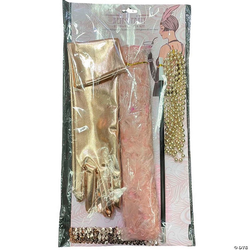 Adults Gold Roaring 20’s Costume Accessory Kit – 6 Pc.