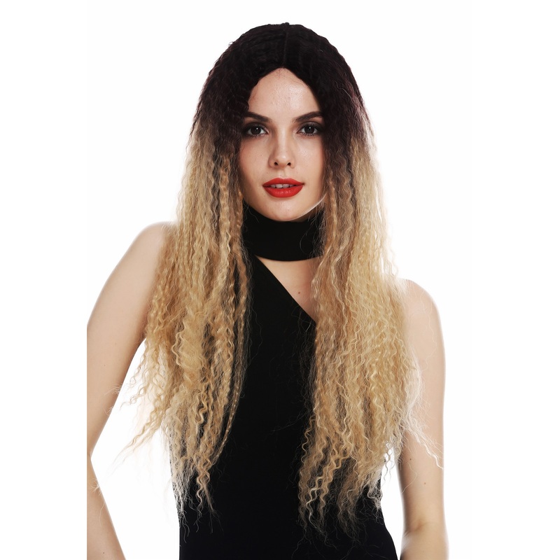 Lady wig lace front mono middle parting long curls ombre brown blond RGF-7277-MF