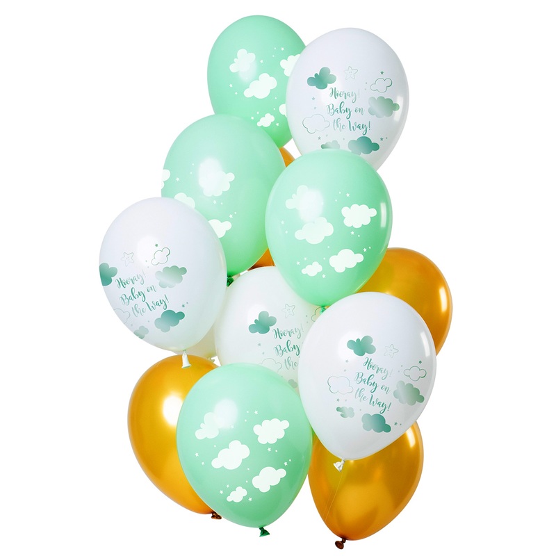 12 latex balloons baby shower unisex
