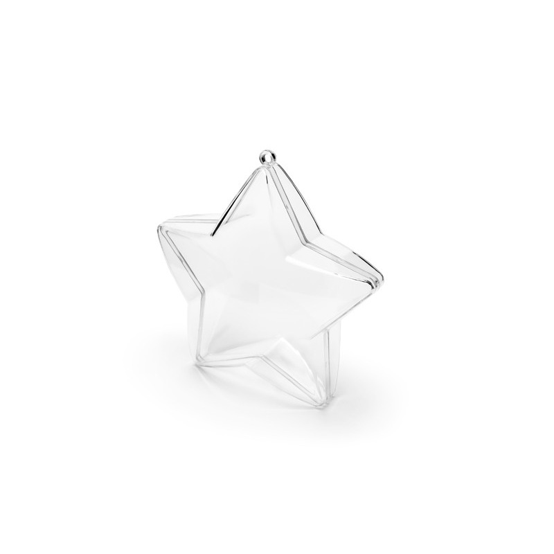 3 transparent stars boxes 10cm