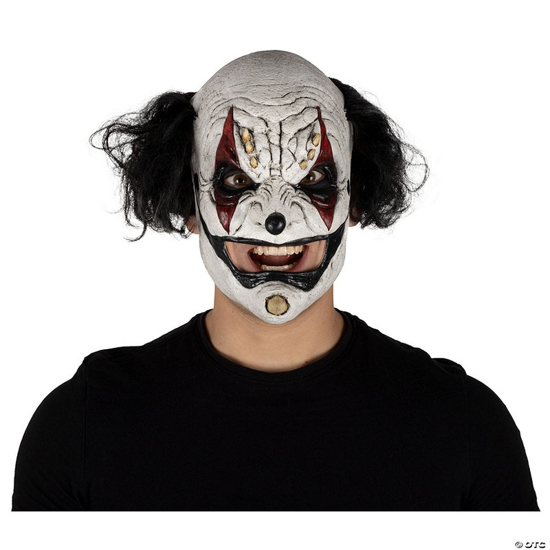 Adults Ghoulish Productions Clowns Prankster Black Clown Overhead Latex Mask – One Size