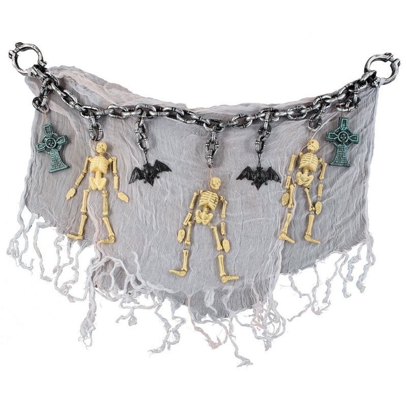 Dance of death iron chain with fabric decoration & pendants 150cm