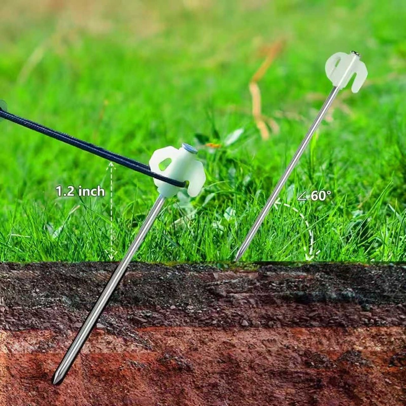 Screw in Tent Stakes Heavy Duty Ground Stakes for Camping Sand Snow Garden