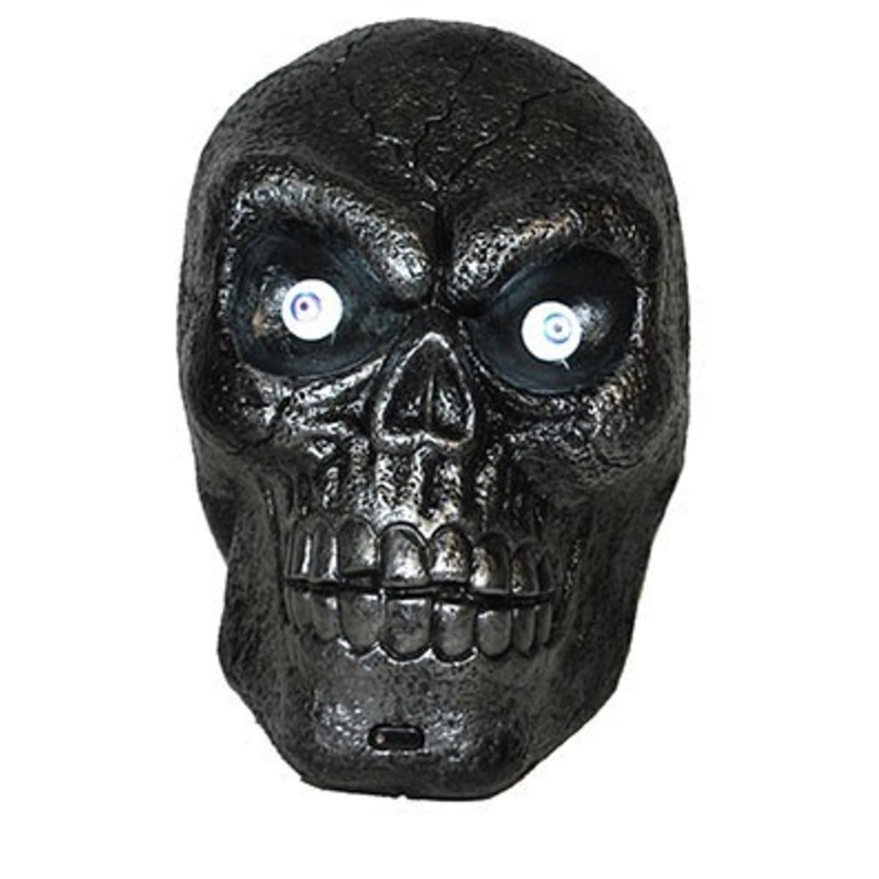 Skull decoration with sound black 30cm