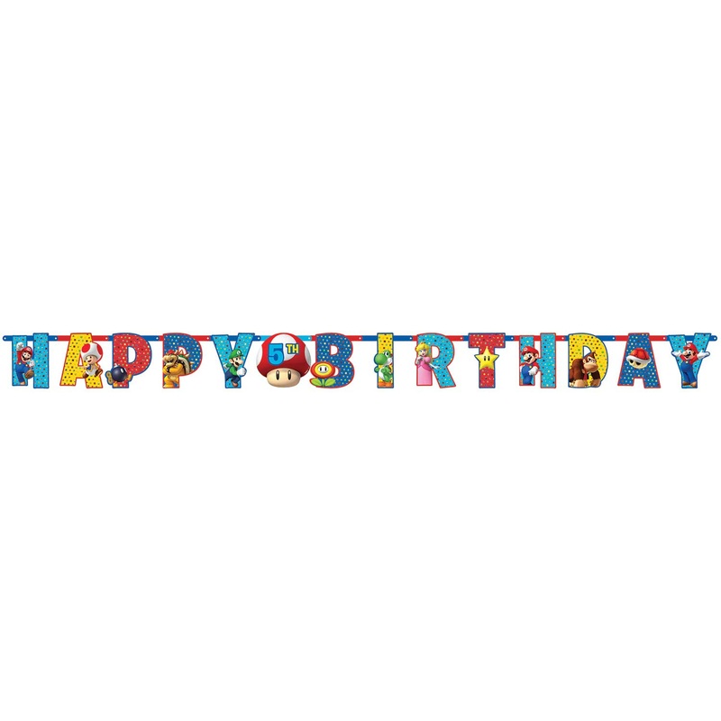Super Mario Happy Birthday Letter Banner Kit