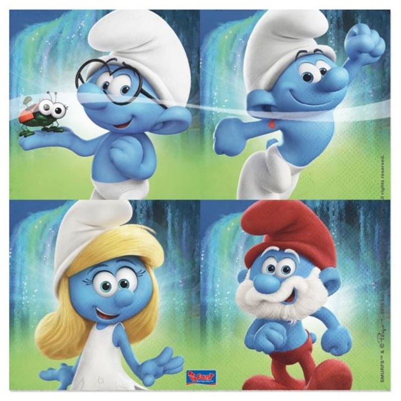 20 smurfy napkins 33 x 33cm