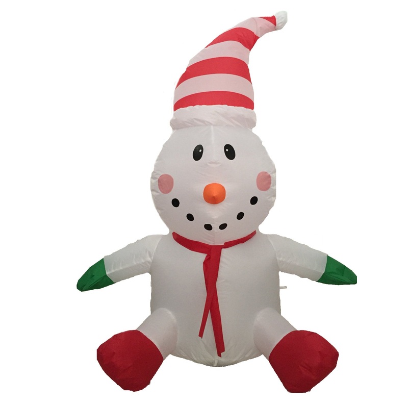 4FT Clown Sitting Christmas Blow up Snowman, Inflatable Indoor Outdoor Party Decoration