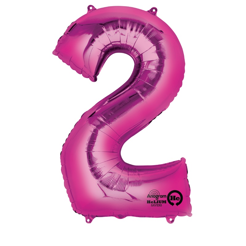 Number balloon 2 pink 88cm