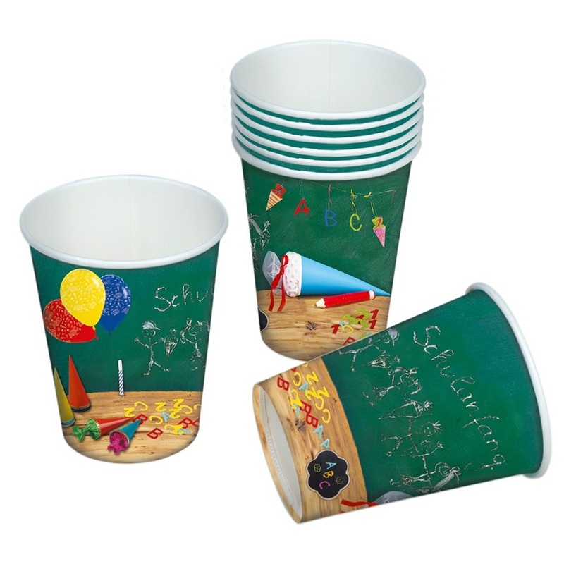8 back to school paper cups 200ml