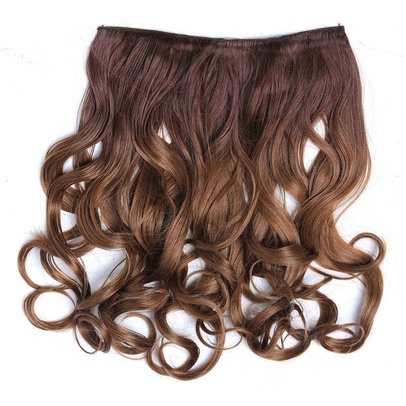 Clip-in hair extension 5 clips wide wavy ombre dark blonde reddish blond CMT-863