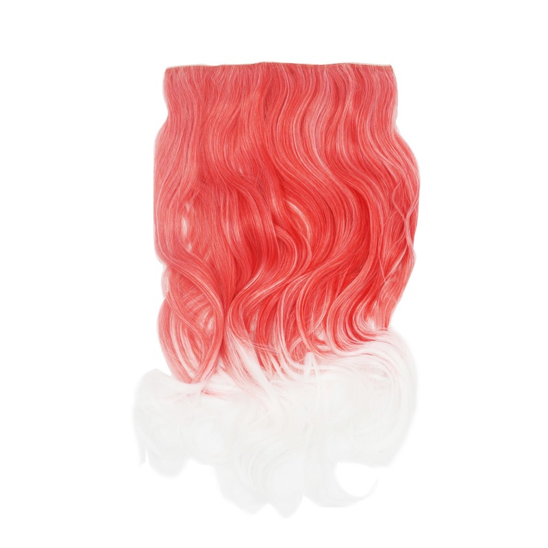 Hairpiece Halfwig 5 Clip-In wide long curls mix red white YZF-3180P