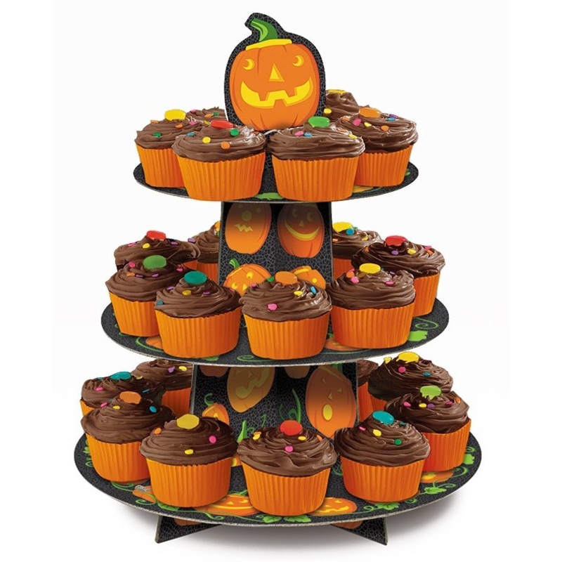 Halloween pumpkin cupcake stand