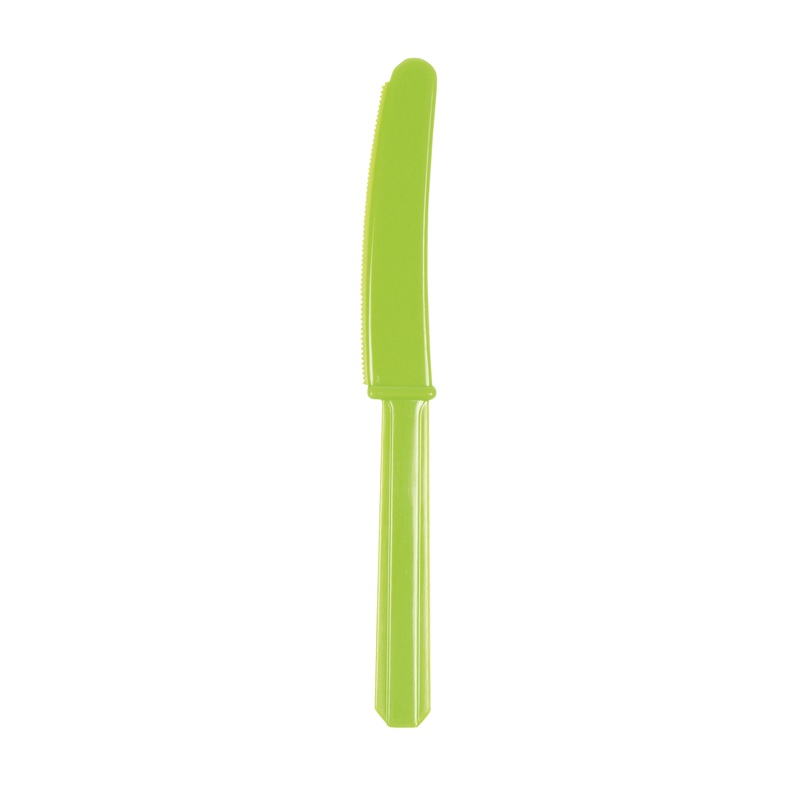 20 kiwi green plastic knives
