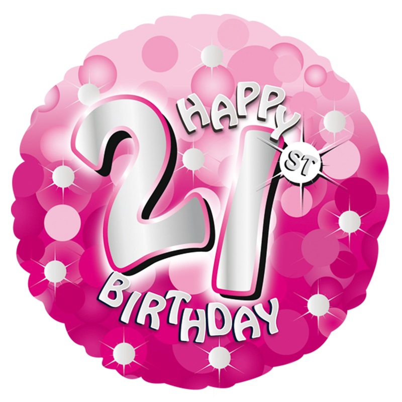 Pink Happy 21st Birthday Foil Balloons – 18