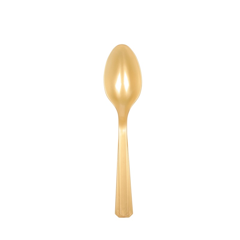 20 plastic spoons in gold