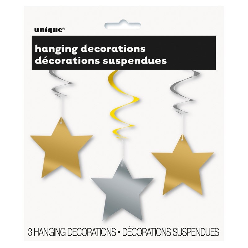 3 noble stars spiral hanger 66cm