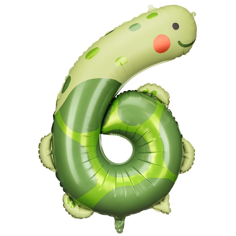 Animal world number 6 foil balloon 96cm