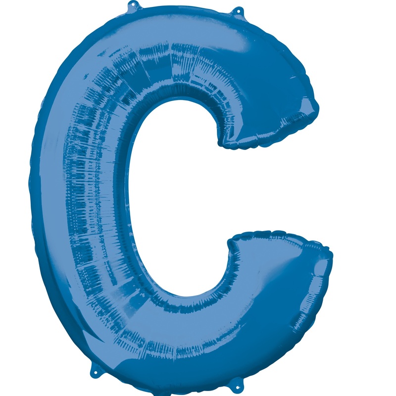 Foil balloon letter C blue XL 81cm