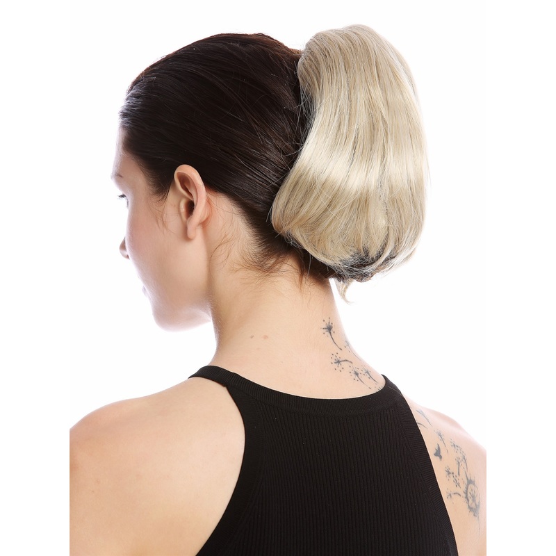 Ponytail Hairpiece short straight but voluminous champagne blond N869