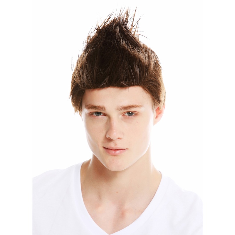 Wig women woman men man unisex short cheeky teased Mohawk 80’s brown WL-3034