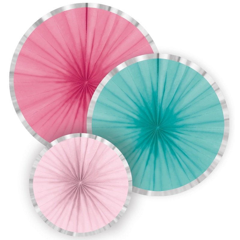 3 Flamingo Paradise paper rosettes