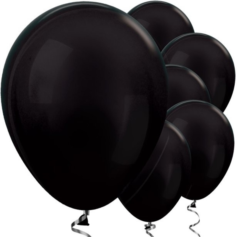 50 black metallic balloons Jive 30cm