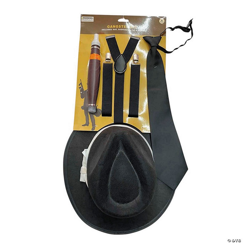 Adults Mobster Costume Accessory Kit – 4 Pc.