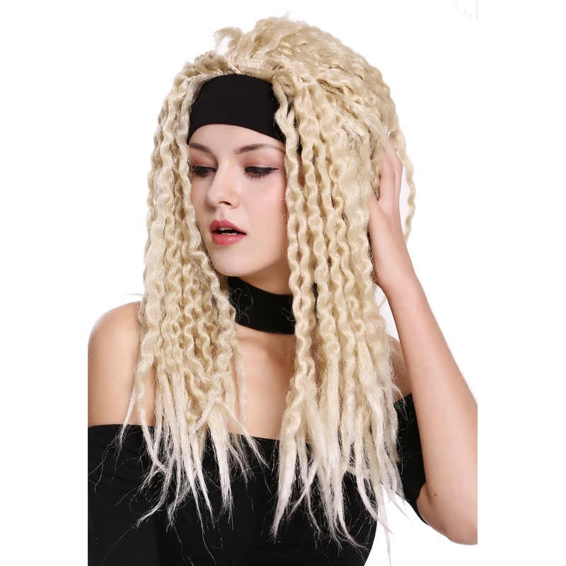 Man Lady Party Wig Dreadlocks Rasta Rastafari headband blond mix Halloween 90837