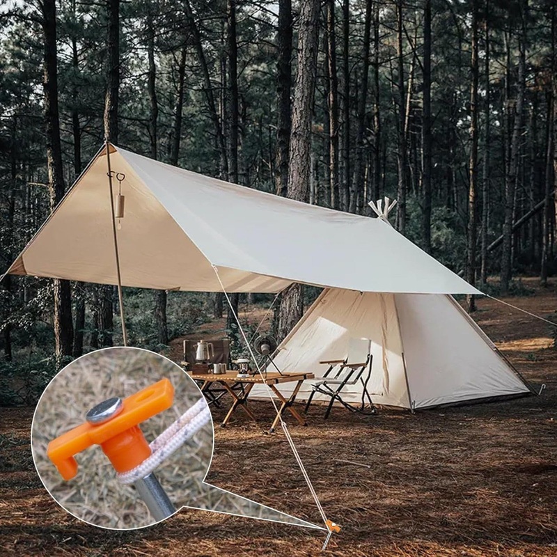 Metal Tent Stakes Heavy Duty Stakes Non-Rust Metal Tent Pegs Ground Stakes Tent Camping Patio Garden Canopies Grassland
