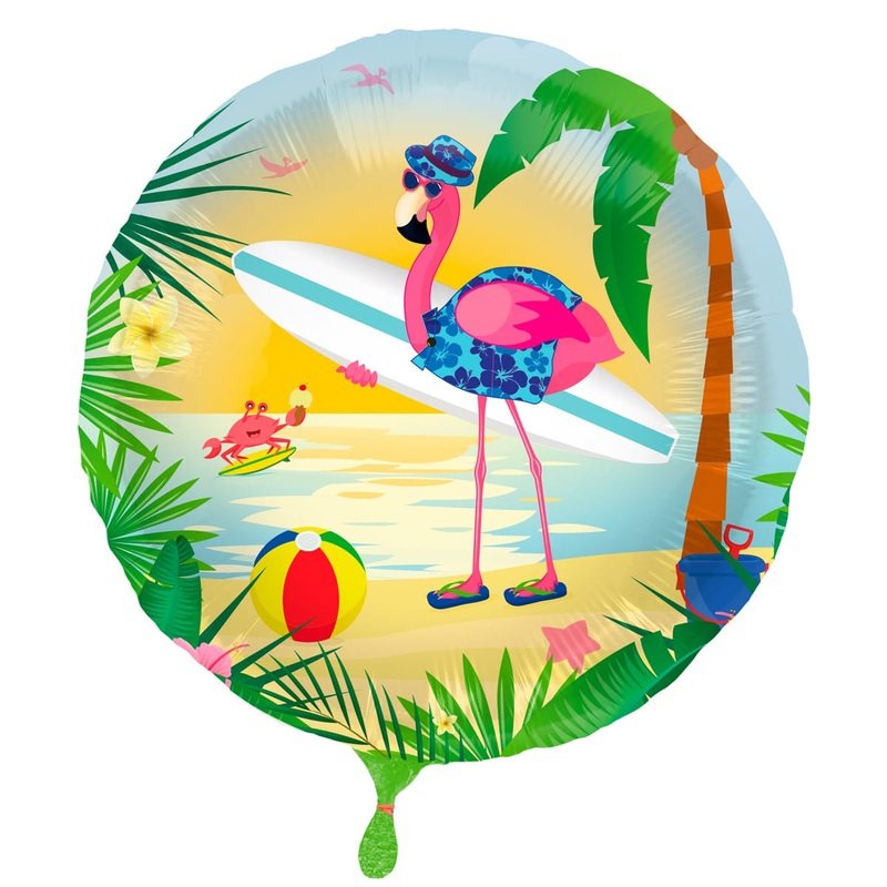 Surfer flamingo foil balloon 45cm
