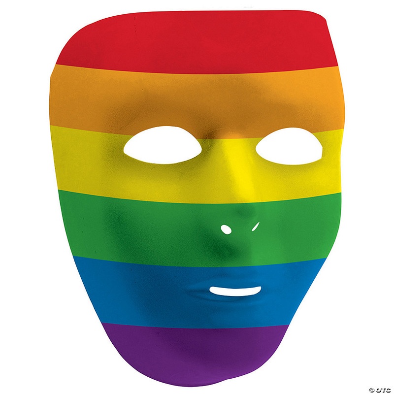6 1/4 x 8 1/4 Rainbow Pride Party Plastic Face Mask