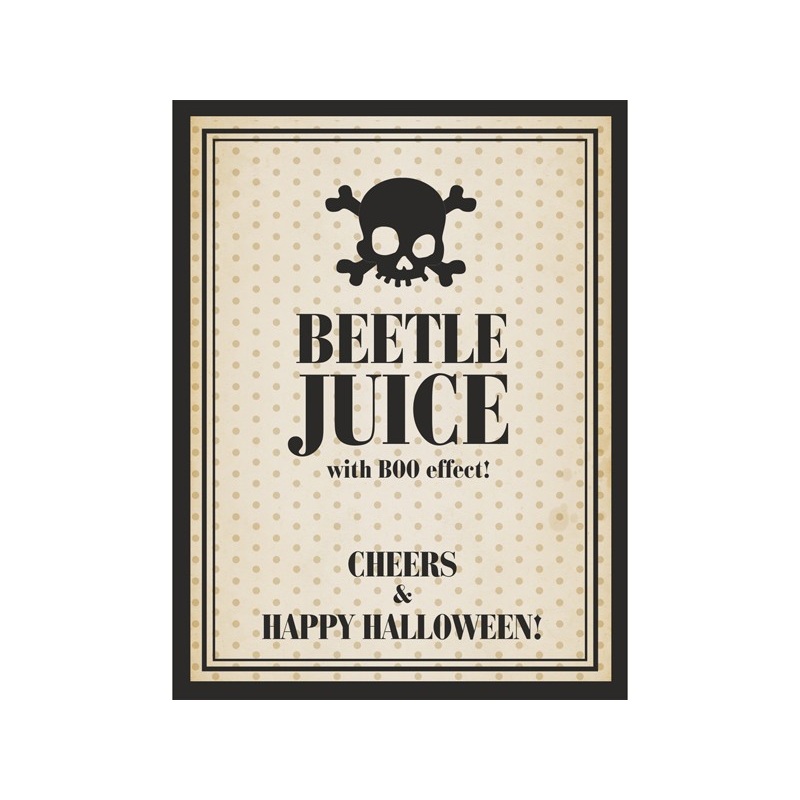 Bottle label Beetle juice 9.5 x 12.5cm