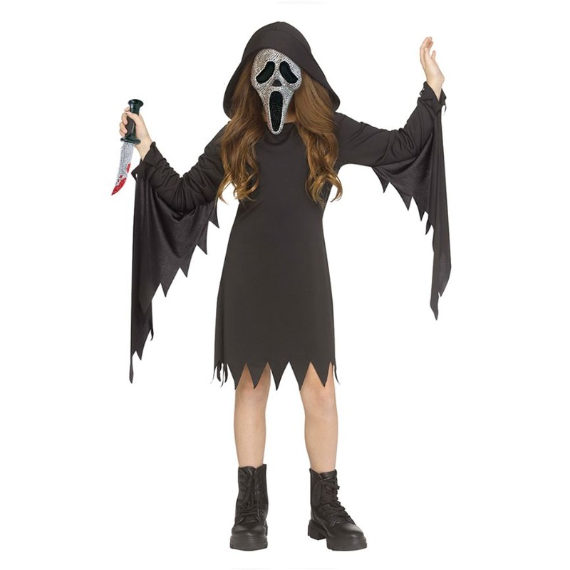 Ghost Face Rhinestone Costume – Girls