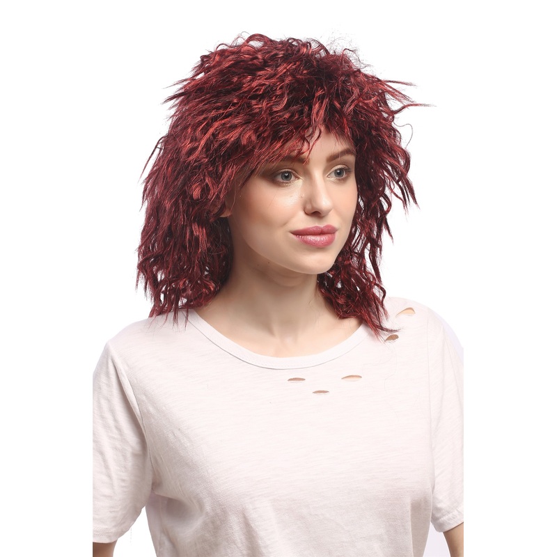 Lady Men Party Wig kinky wild hair black brown Afro Caribbean devil demon 91127