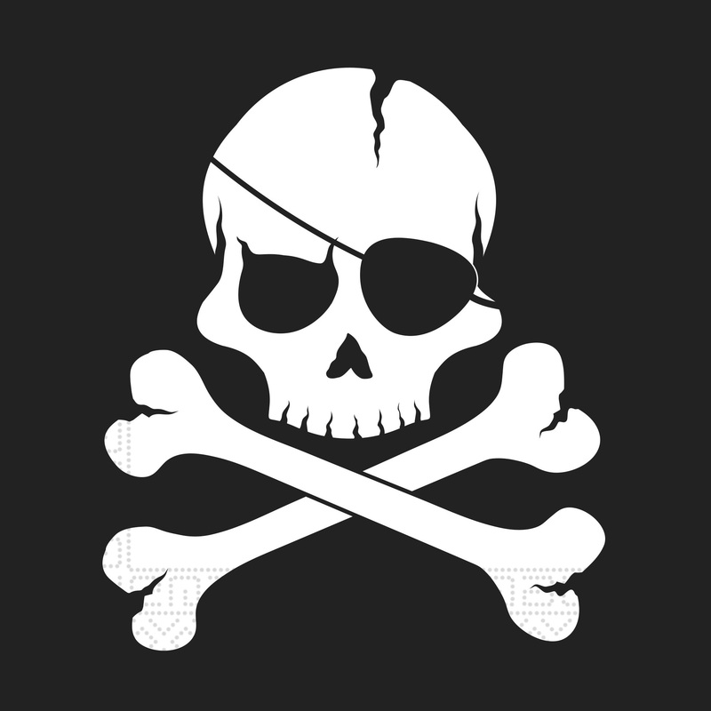 20 Black Pirates napkins 33cm