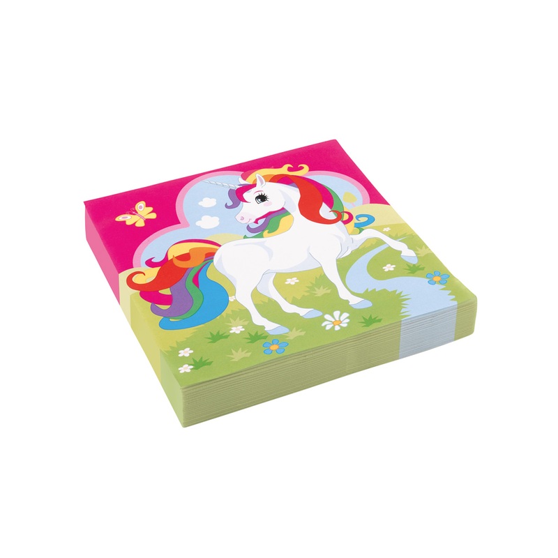 20 Magical Unicorn Rainbow Sparkle Napkins
