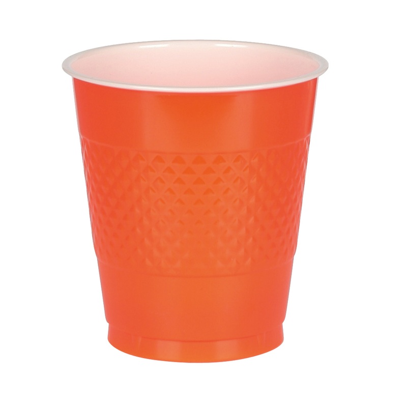 20 plastic cups orange 355ml