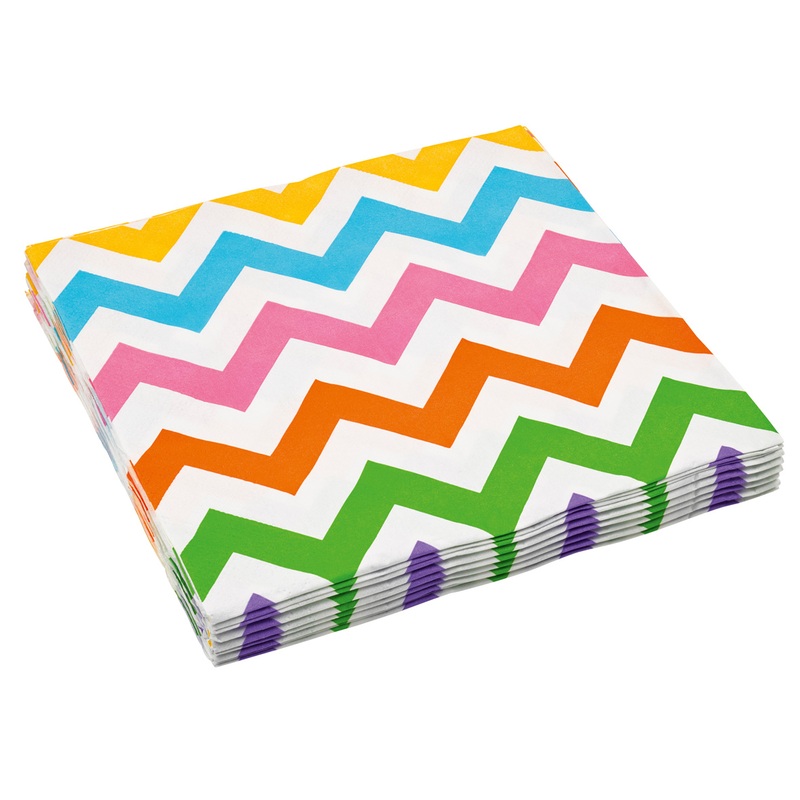 20 Partytime paper napkins with brightly colored points
