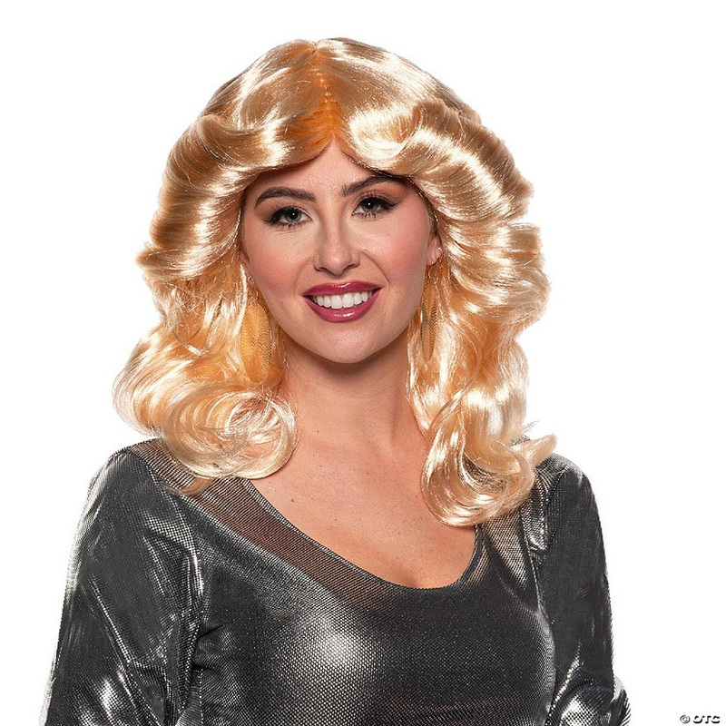 70’s Feathered Adult Costume Wig  Blonde