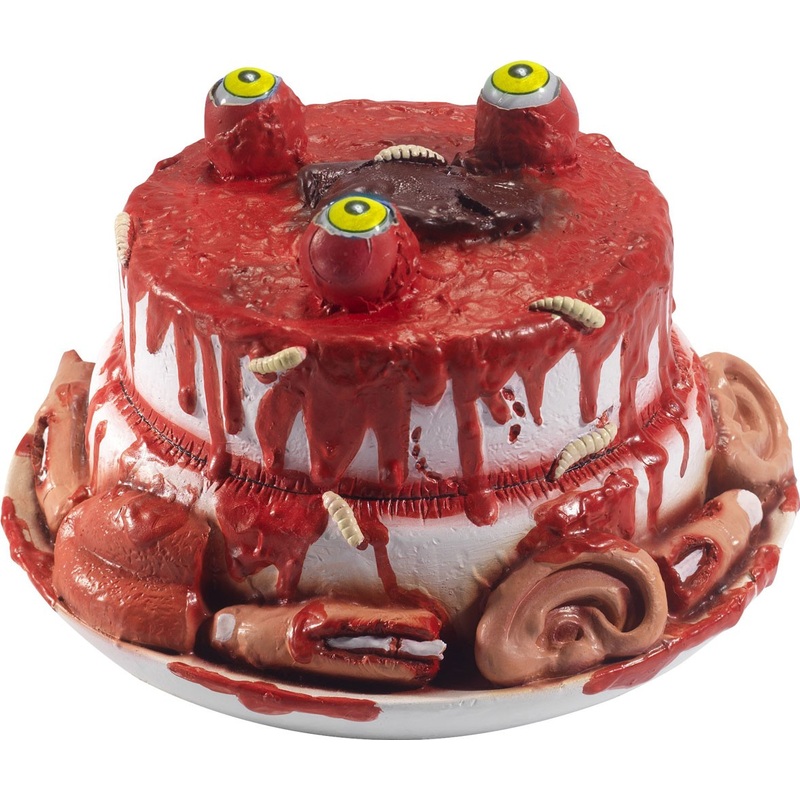 Zombie birthday cake with bloody body parts 25cm