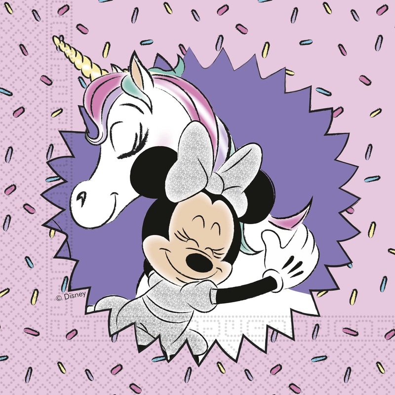 20 Minnie Mouse unicorn napkins 33cm