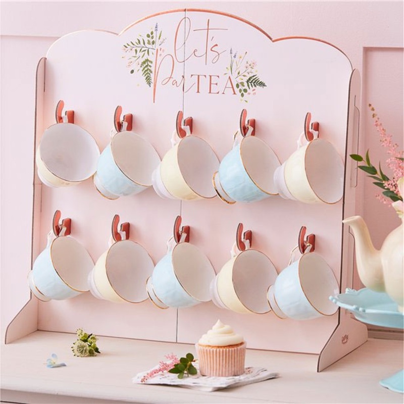 Tea party teacups stand