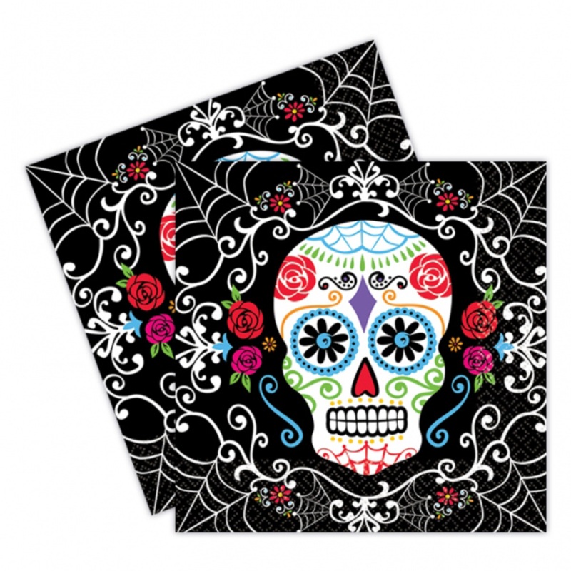 20 Dia de los Muertos napkins 33cm