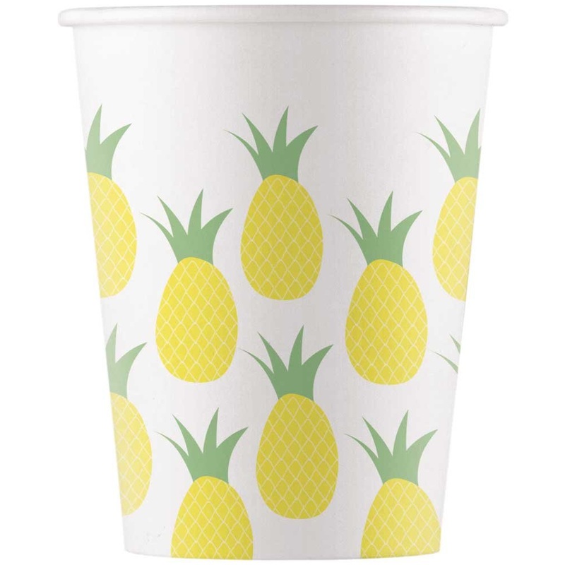 8 pineapple paradise paper cups 200ml