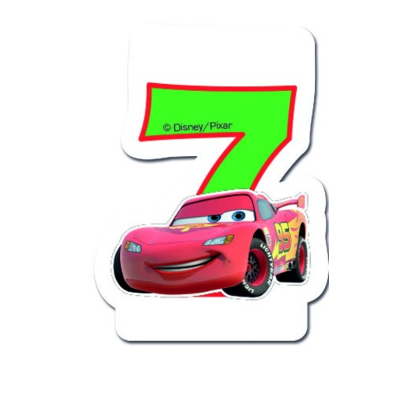 Cars Neon City cake candles number 7
