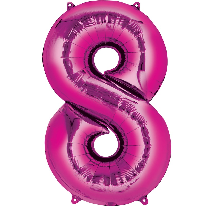 16” Number 8 Pink Air Fill Balloon