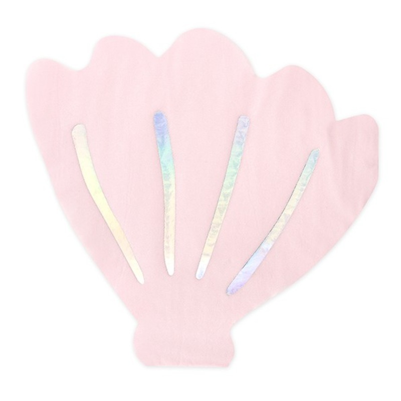 20 Seashell Napkins Pink 13cm x 12.5cm