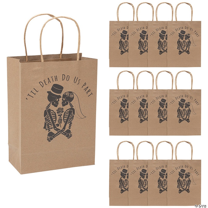 6 1/2 x 9 Medium ‘Til Death Do Us Party Kraft Paper Gift Bags – 12 Pc.