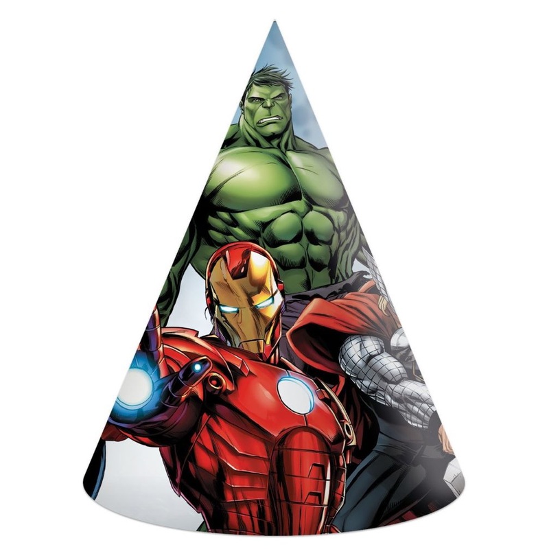 6 party hats Avengers Heroes